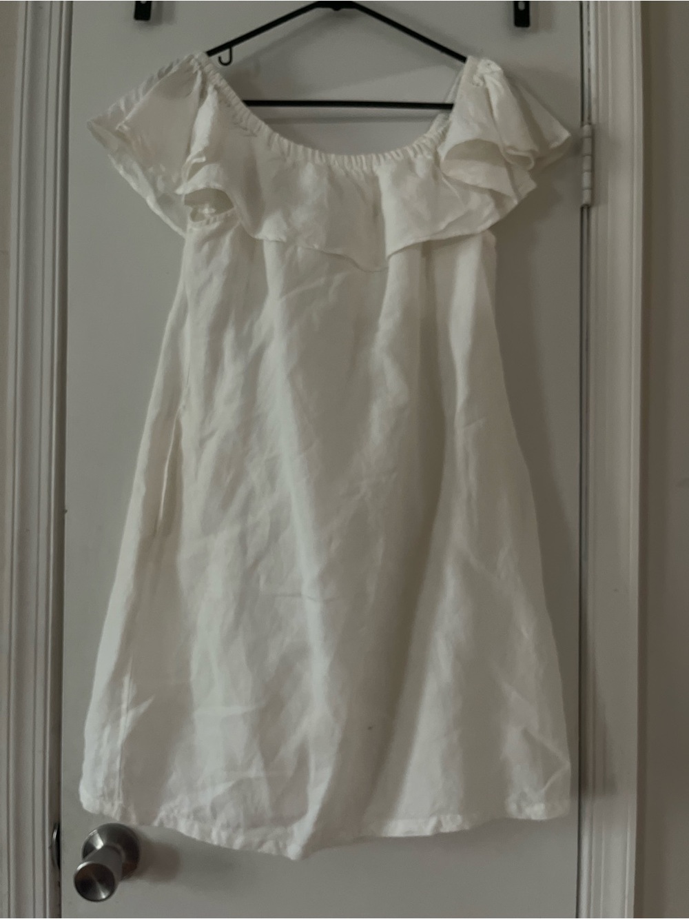 Tommy Bahama White Off Shoulder Linen Blend Dress Women’s L/G